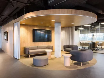 Modern Corporate Lounge — A Harmonious Blend of Functionality and Warm Minimalism