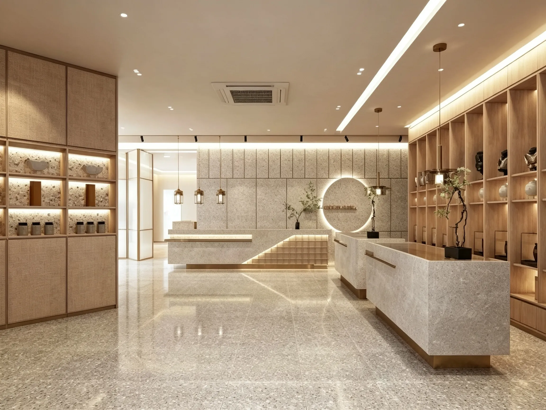 Modern Warm Wood Open Plan Office Full Furnishing Turnkey Engineering Project