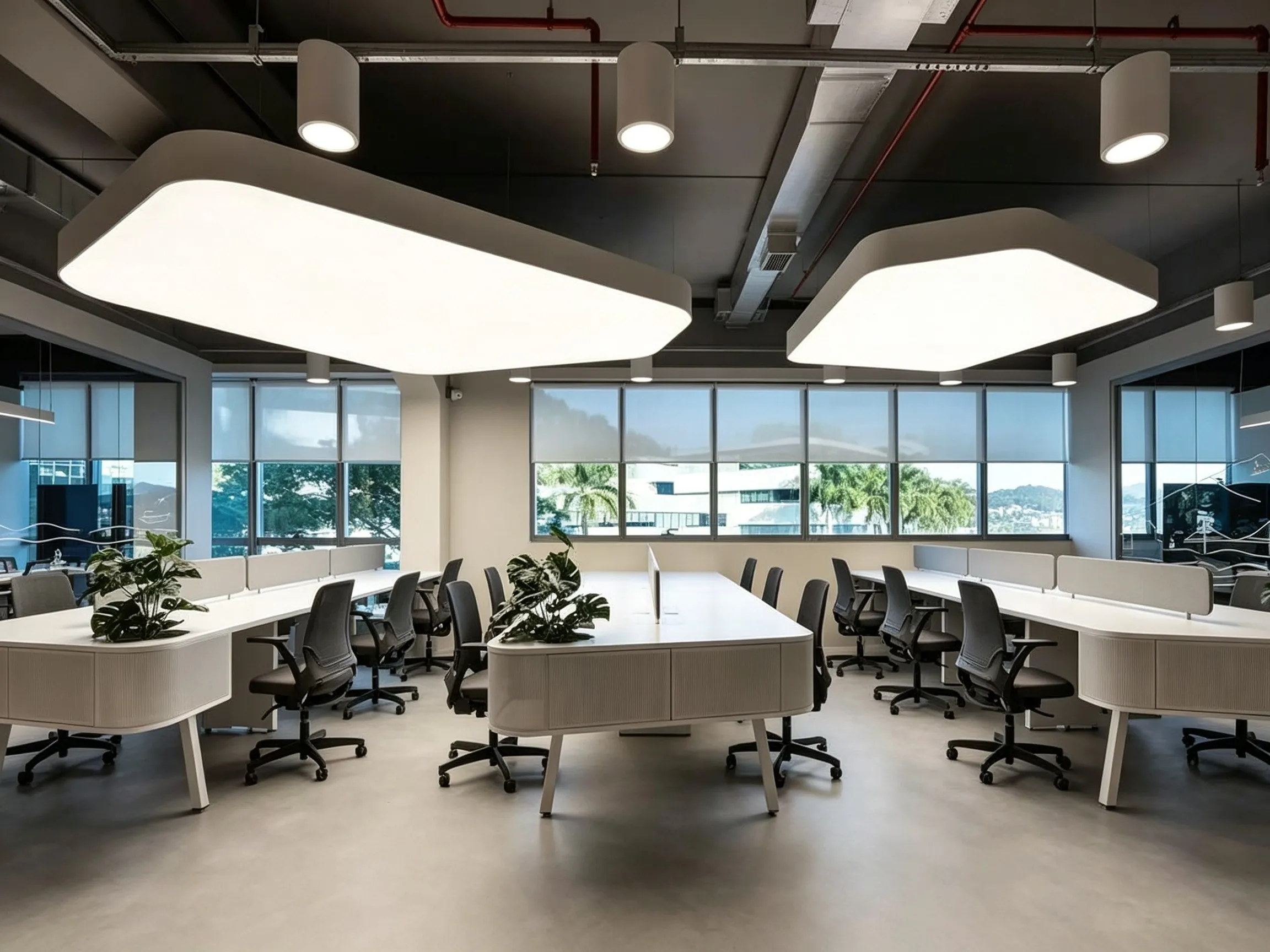 Light Wood Modern Open Office Workstation & Pantry Leisure Area Furnishing Project