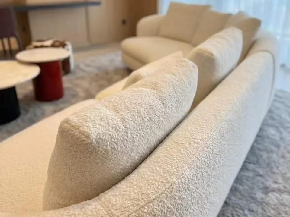 Custom Curved Bouclé Modular Sofa Set | Villa Penthouse Loose Furniture