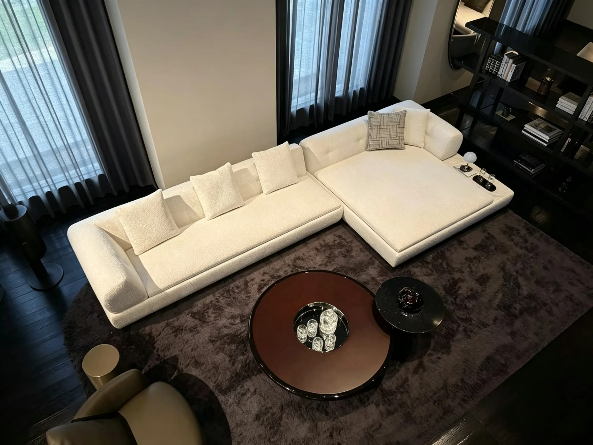 Large L Shape Bouclé Modular Sectional Sofa | Villa Loose Furniture