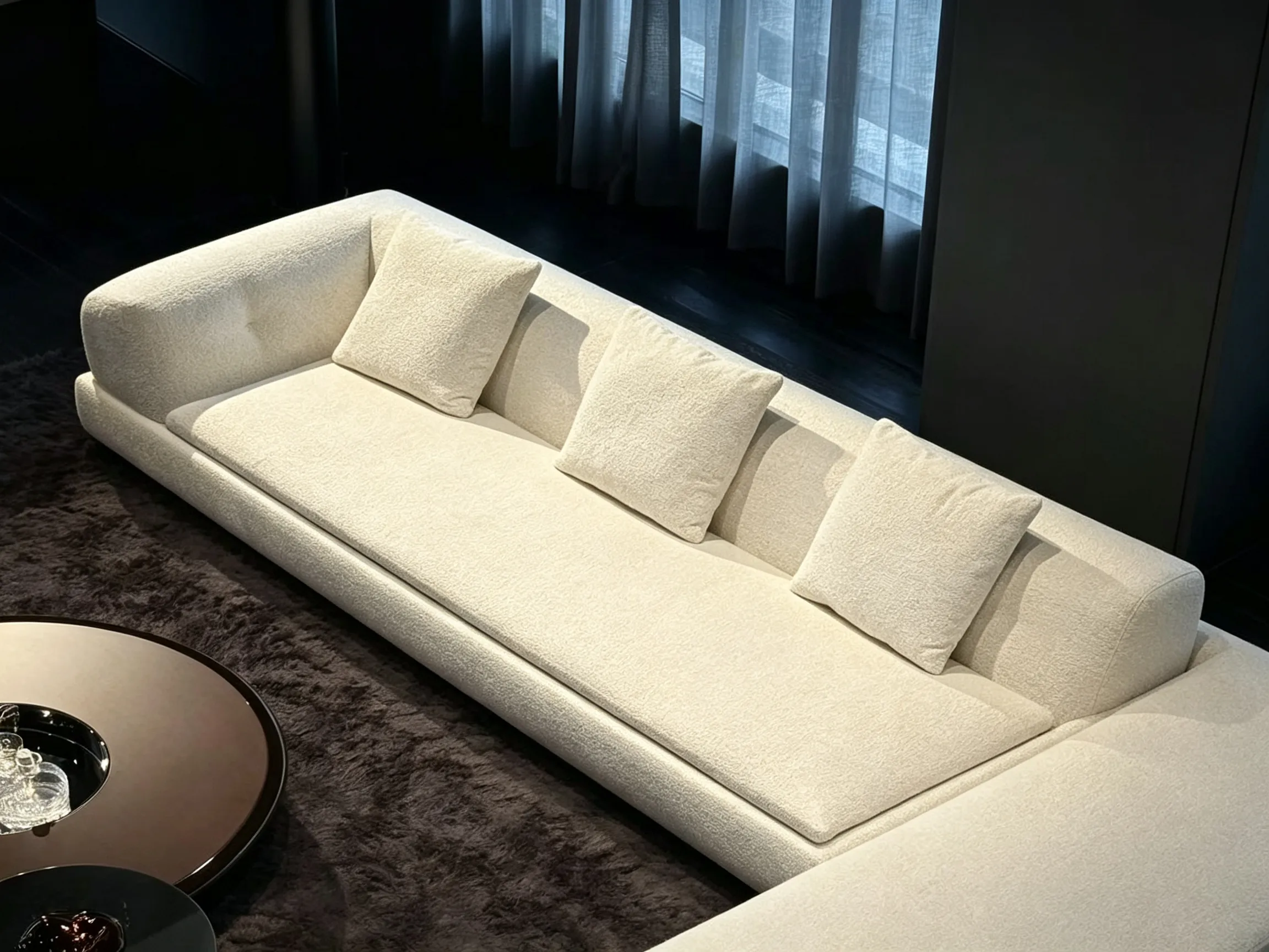 Large L Shape Bouclé Modular Sectional Sofa | Villa Loose Furniture