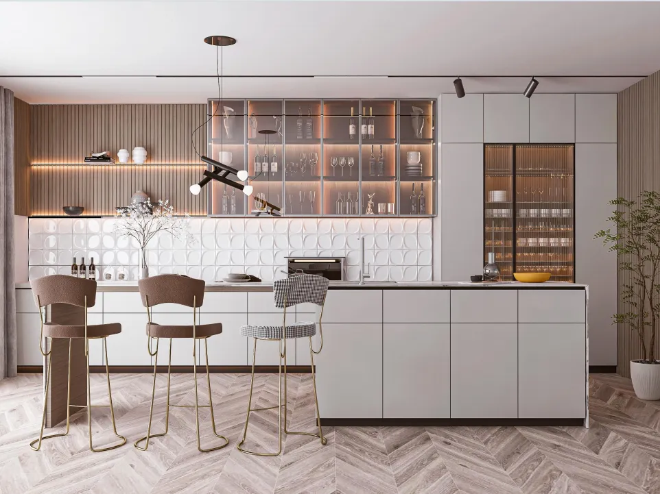 Handleless Minimalist Kitchen Cabinets | Custom Simple Style Cabinetry
