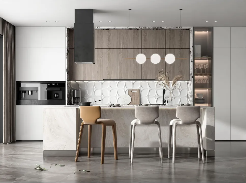 Handleless Minimalist Kitchen Cabinets | Custom Simple Style Cabinetry