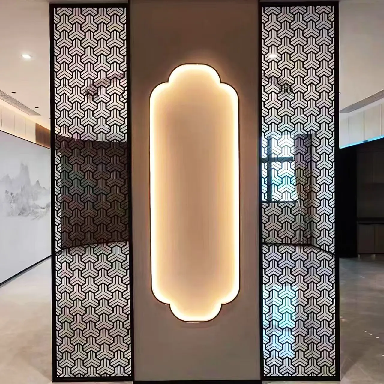 Custom Laser Cut Metal Screen | Decorative Partition for Hotel Reception