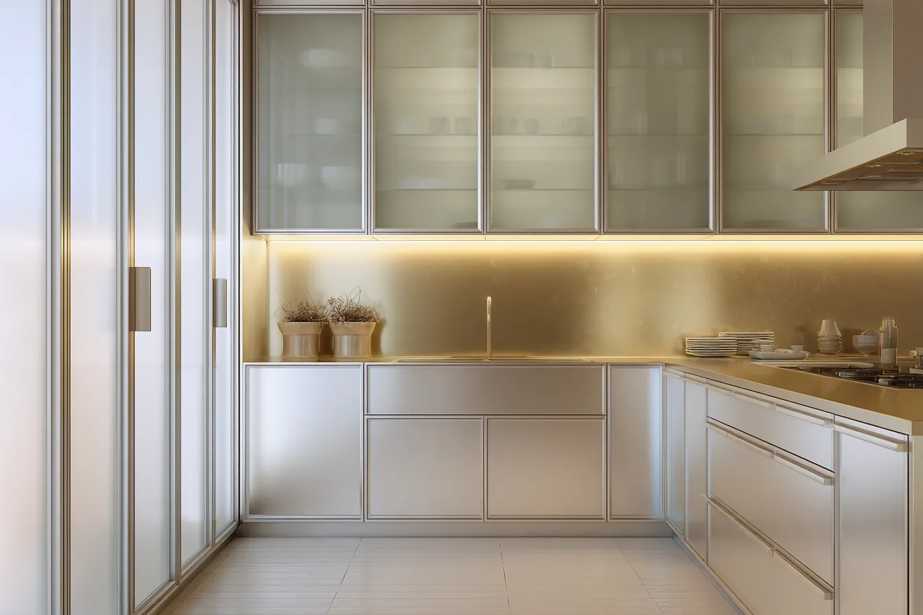 Frosted Glass Aluminum Cabinets