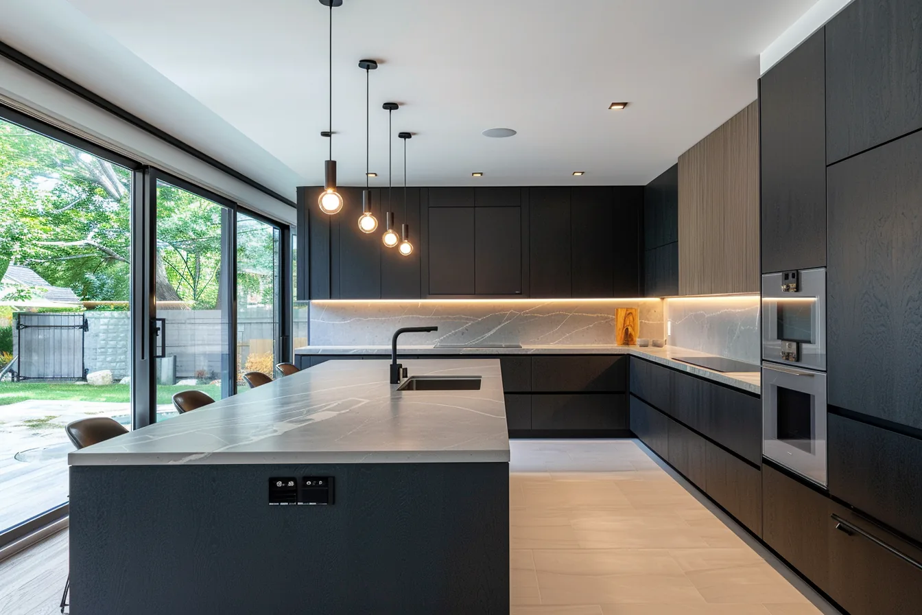 Minimalist Black Aluminum Frame Cabinets