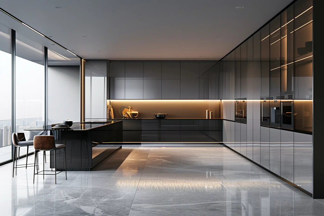 Smoked Glass Aluminum Cabinets