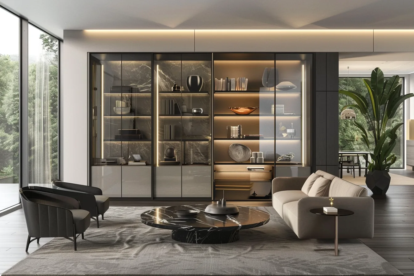 Glass Front Bookshelves