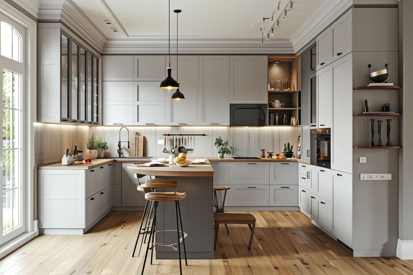U Shaped Corner Cabinets
