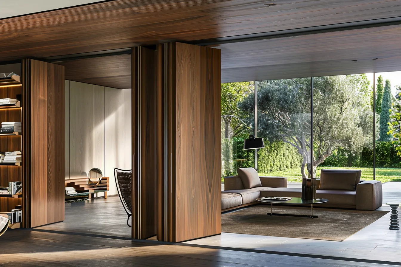 Wood Veneer Folding Doors