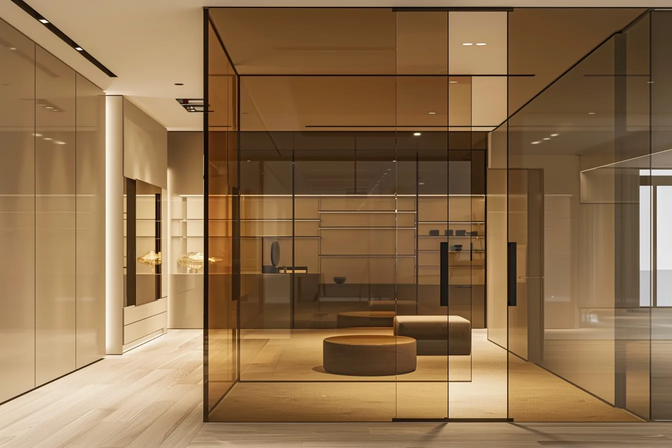 Bronze Glass Aluminum Frame Wardrobes