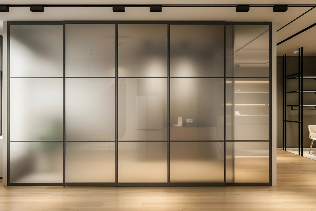 Frosted Glass Aluminum Frame Wardrobes