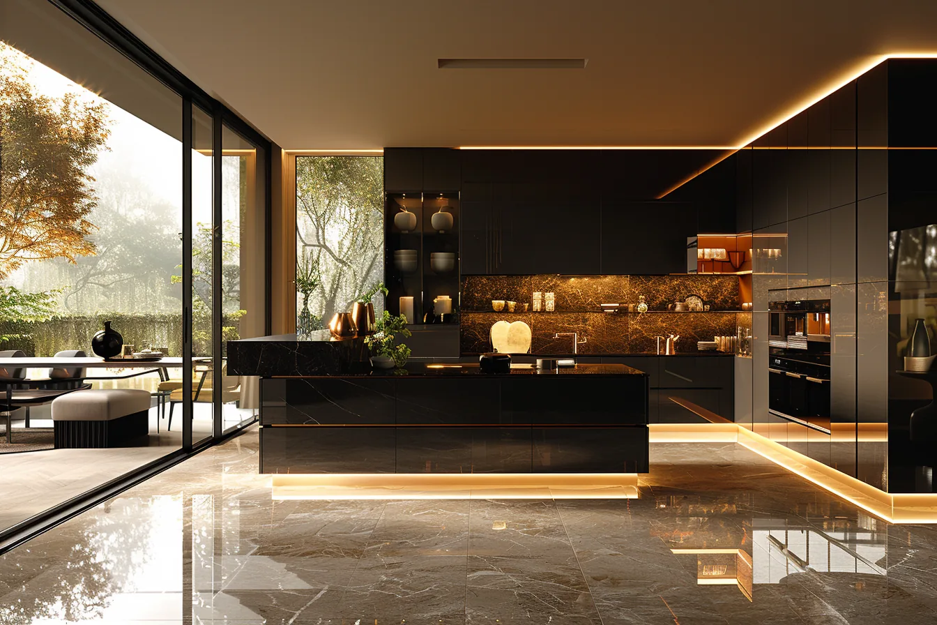 Two Tone High Gloss Cabinets