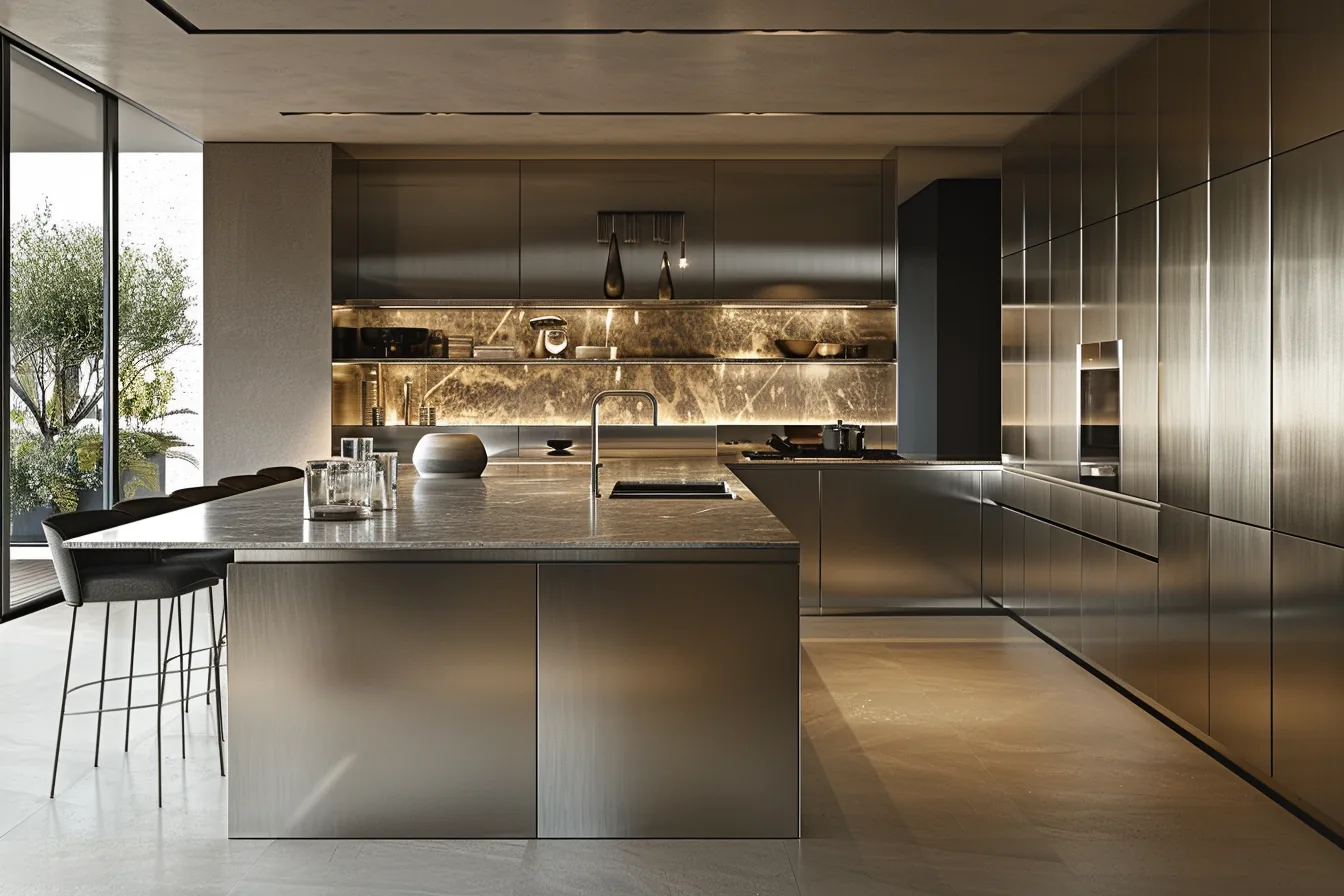 Metallic Lacquer Cabinets