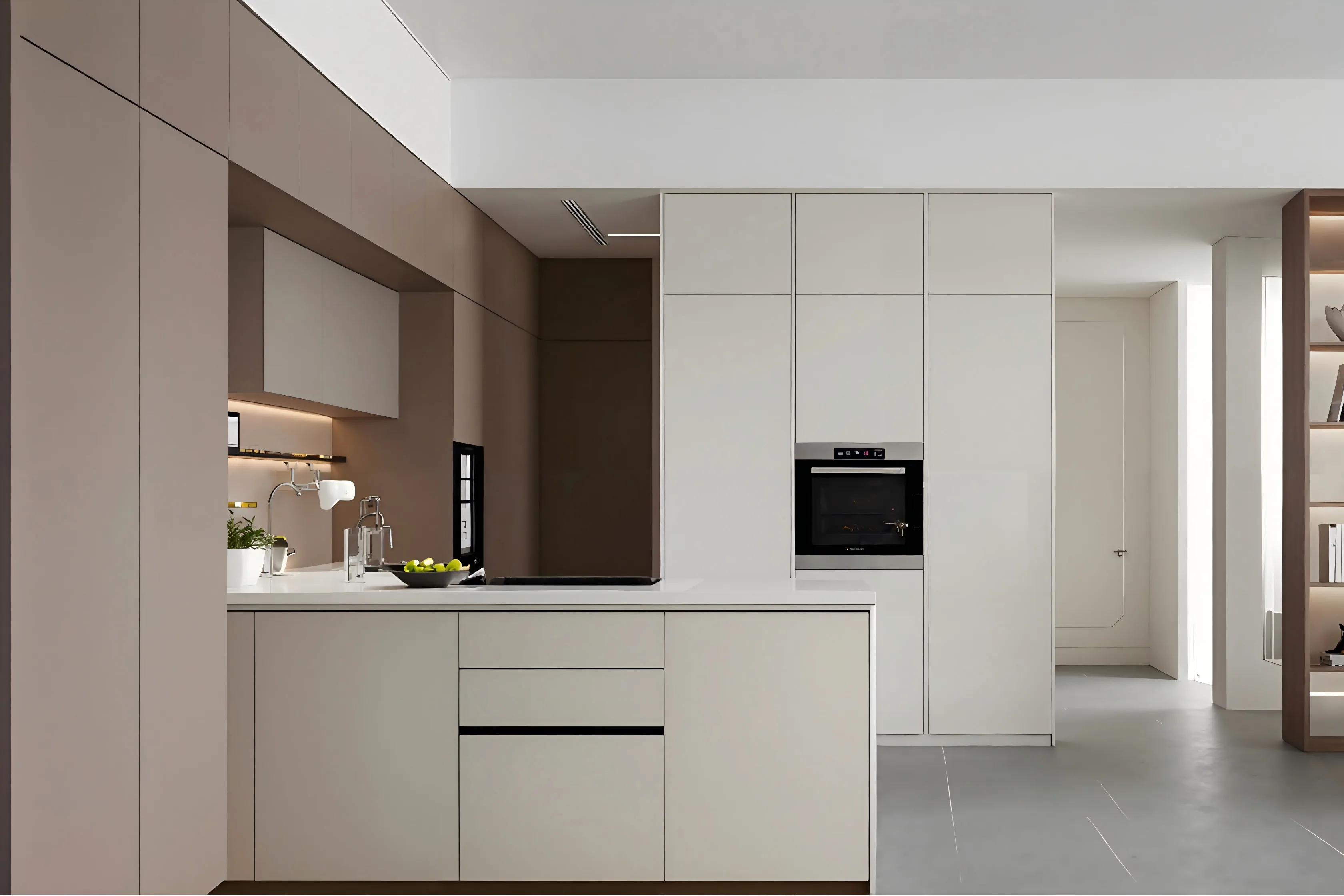 two tone lacquer cabinets