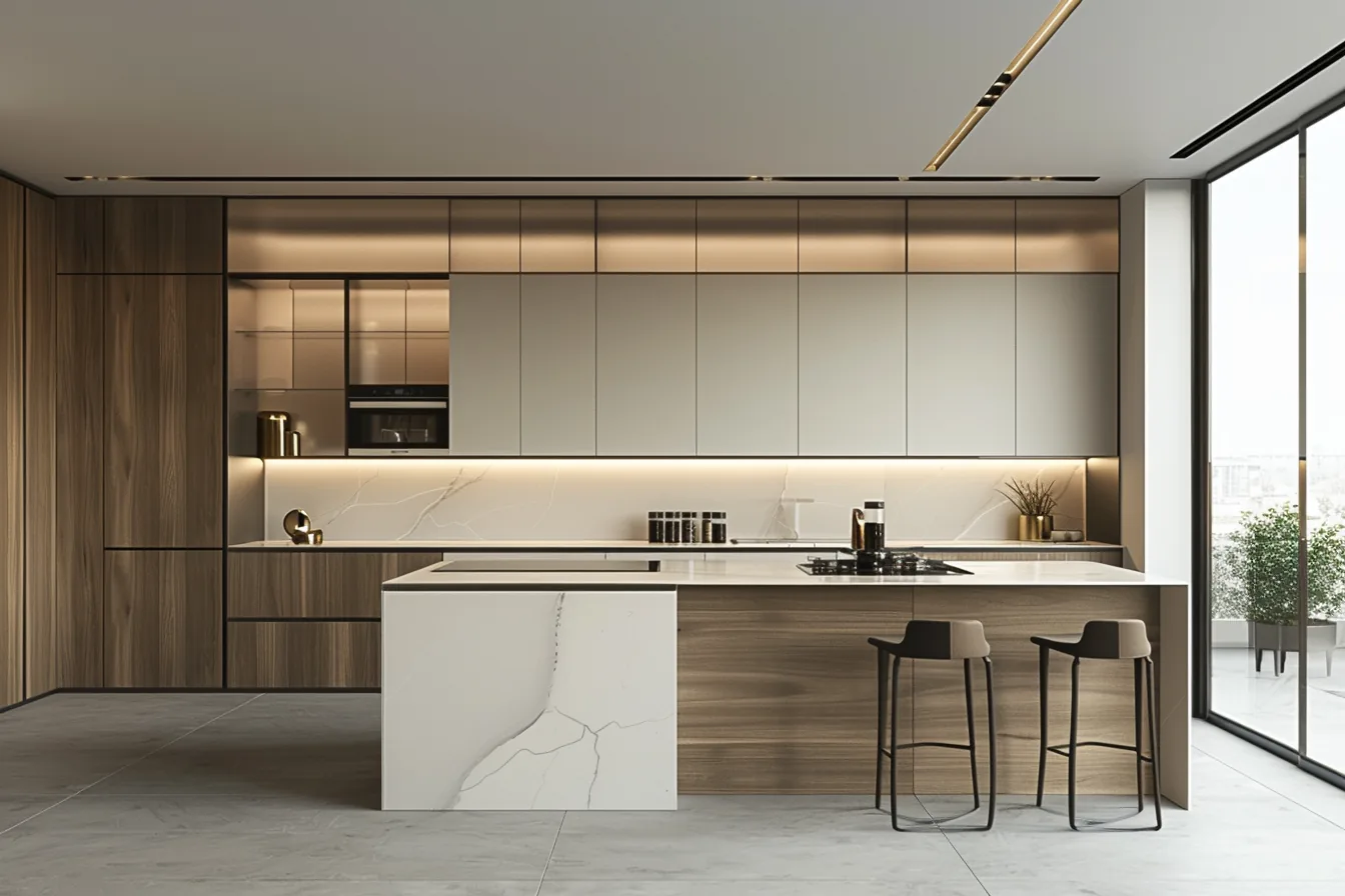 Minimalist Slab Melamine Cabinets