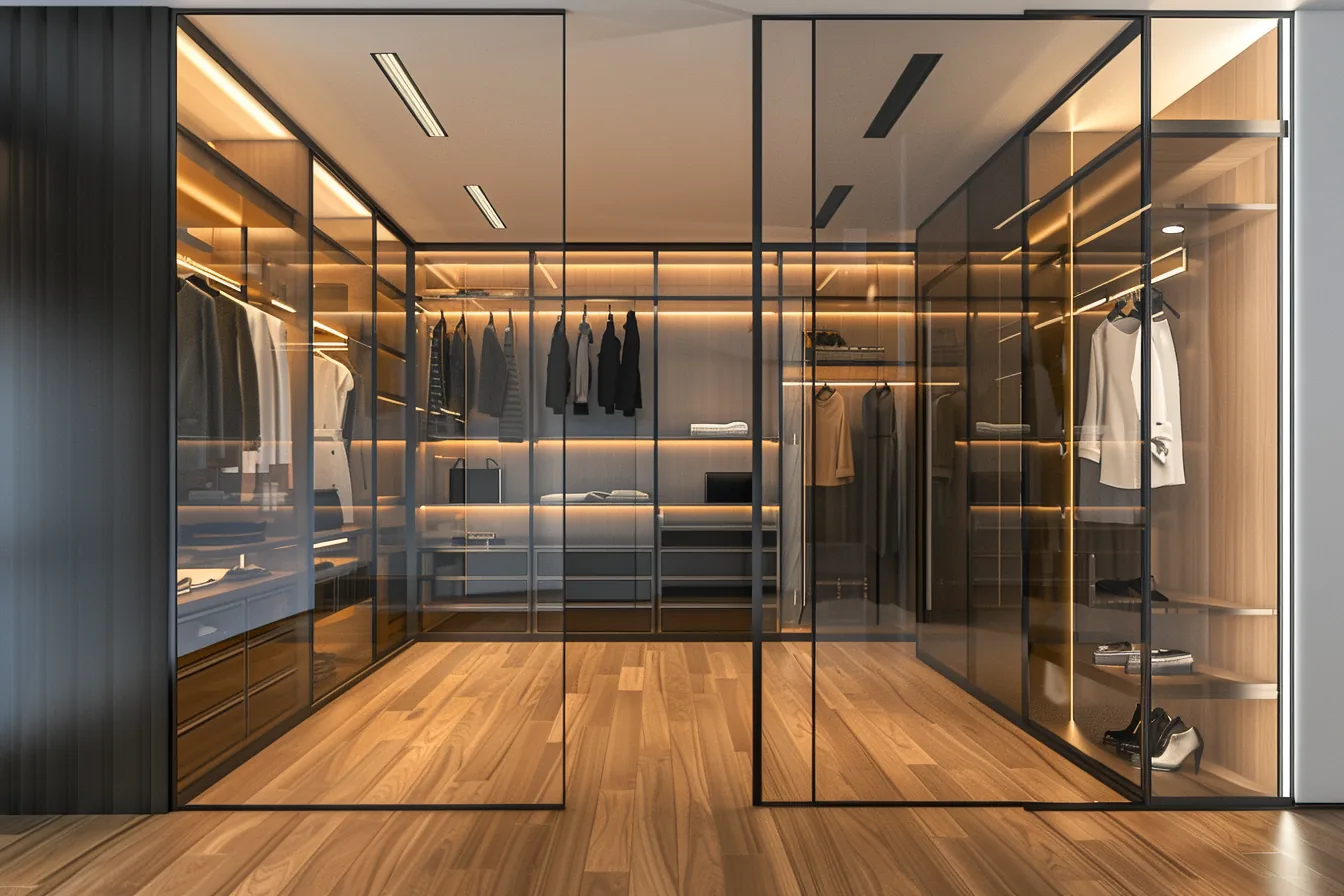 Glass Walk in Wardrobes
