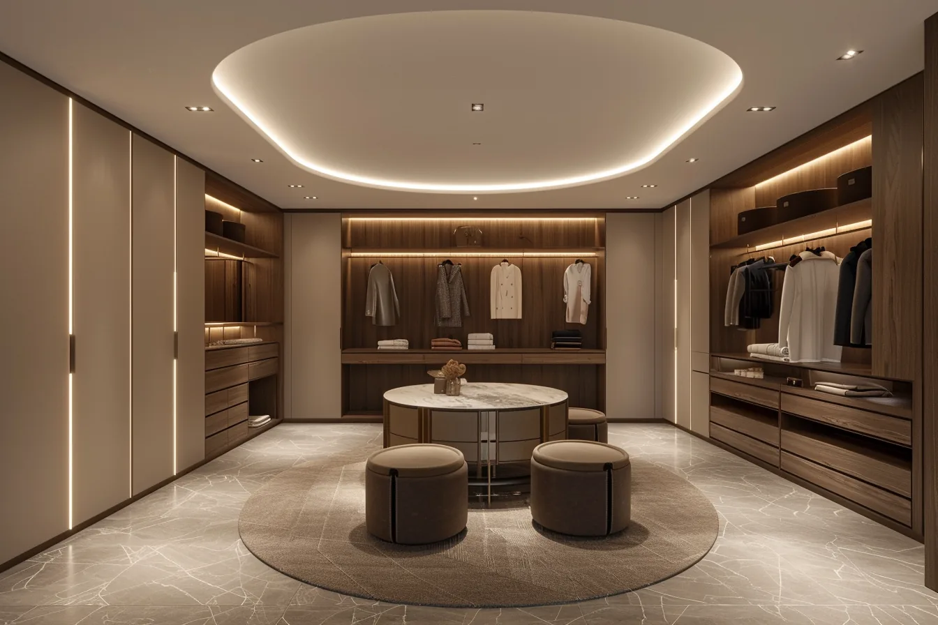 U Shaped Walk in Wardrobes