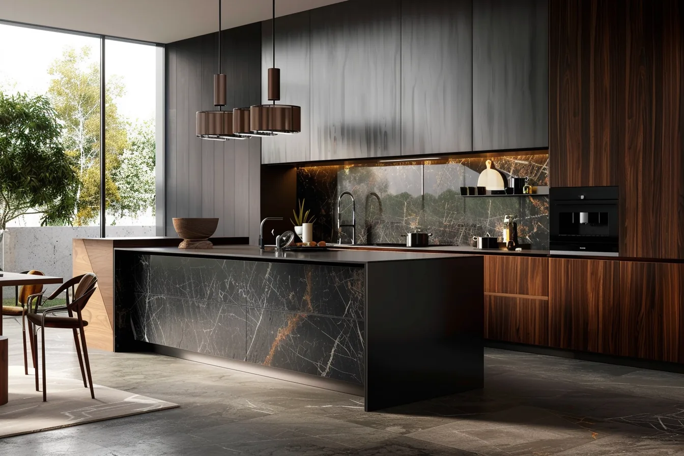 Dark Tone Veneer Cabinets