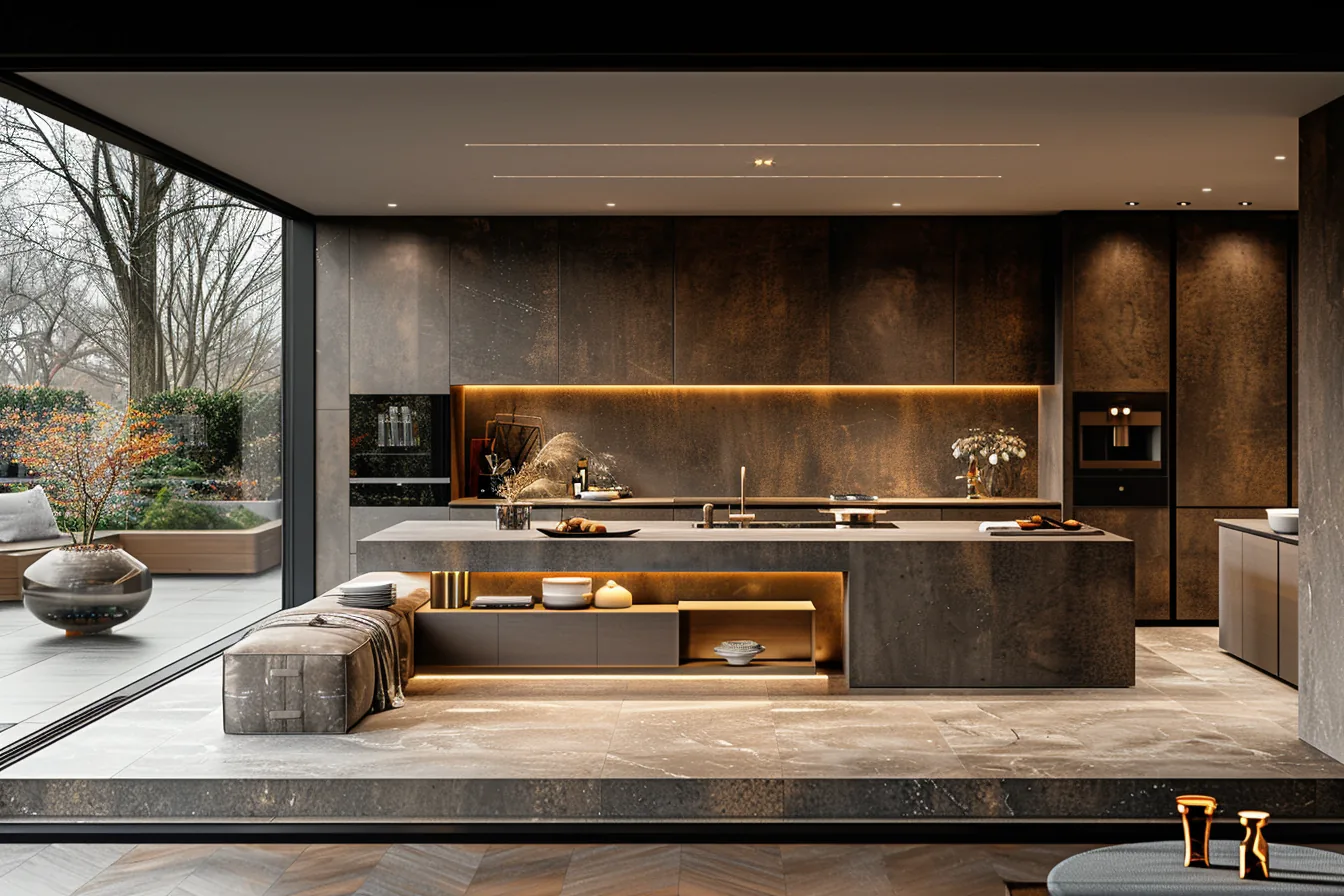 Matte Wood Veneer Cabinets
