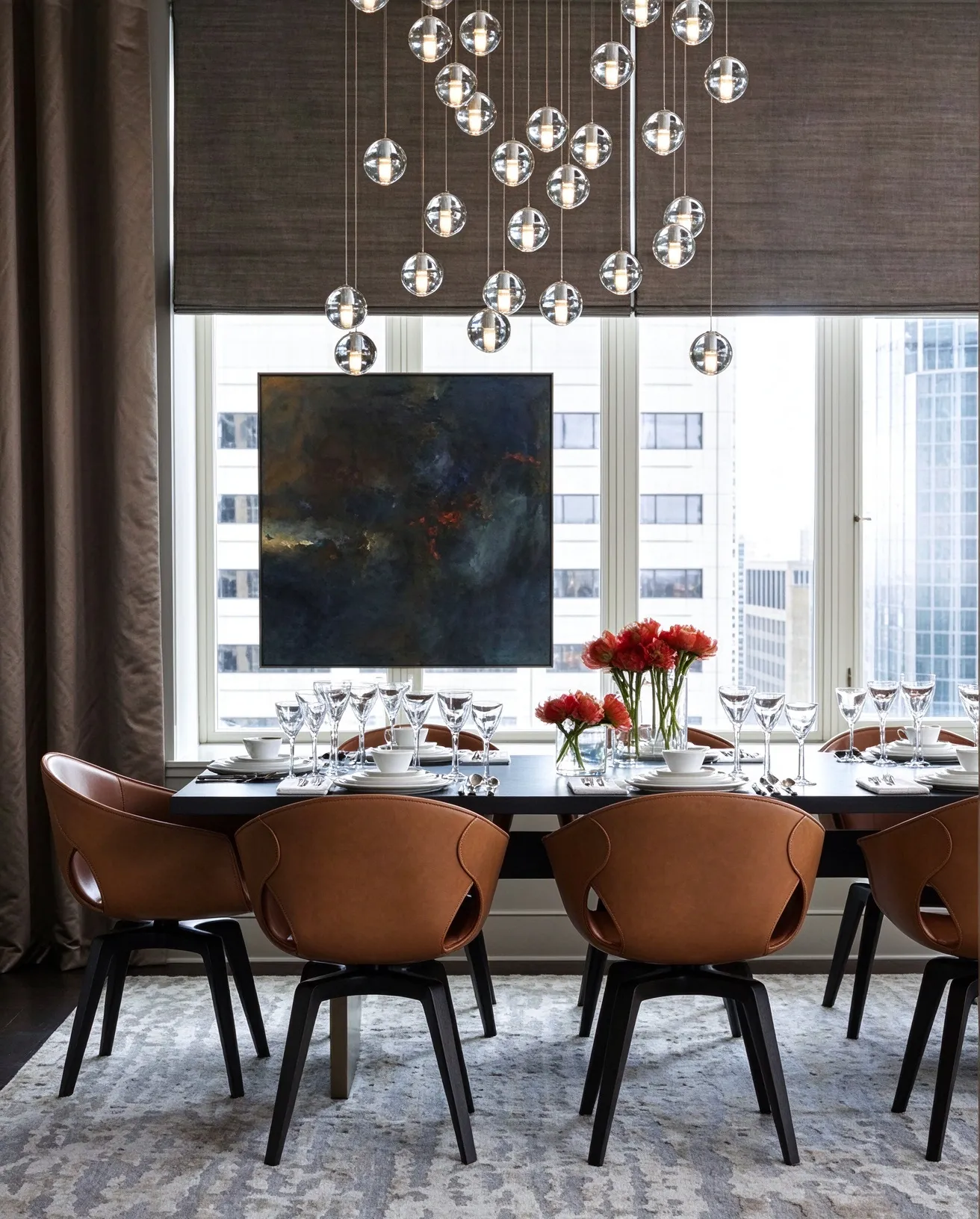 Modern Crystal Ball Pendant Light, Gold Sphere Chandelier for Living Room & Dining Room