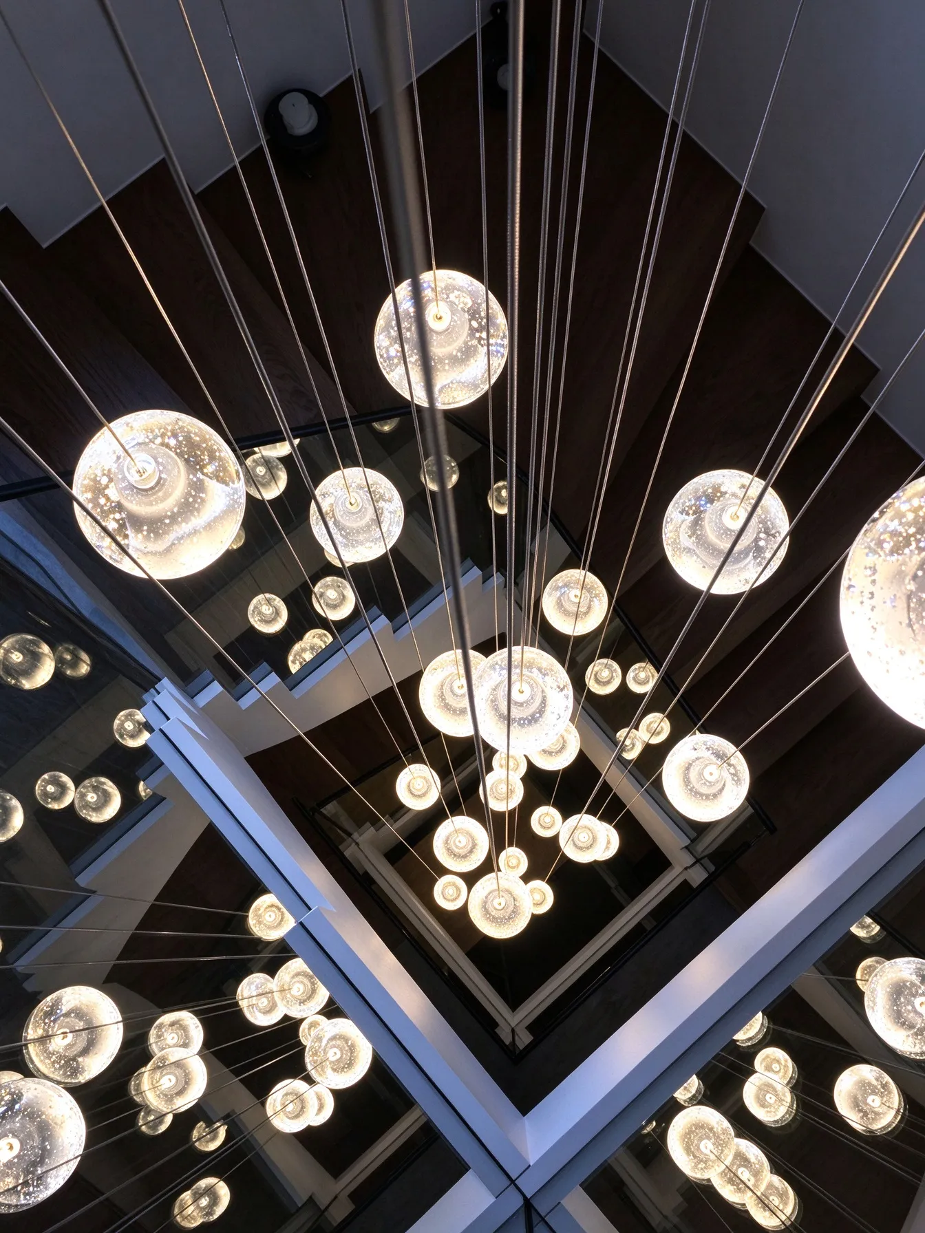 Modern Crystal Ball Pendant Light, Gold Sphere Chandelier for Living Room & Dining Room