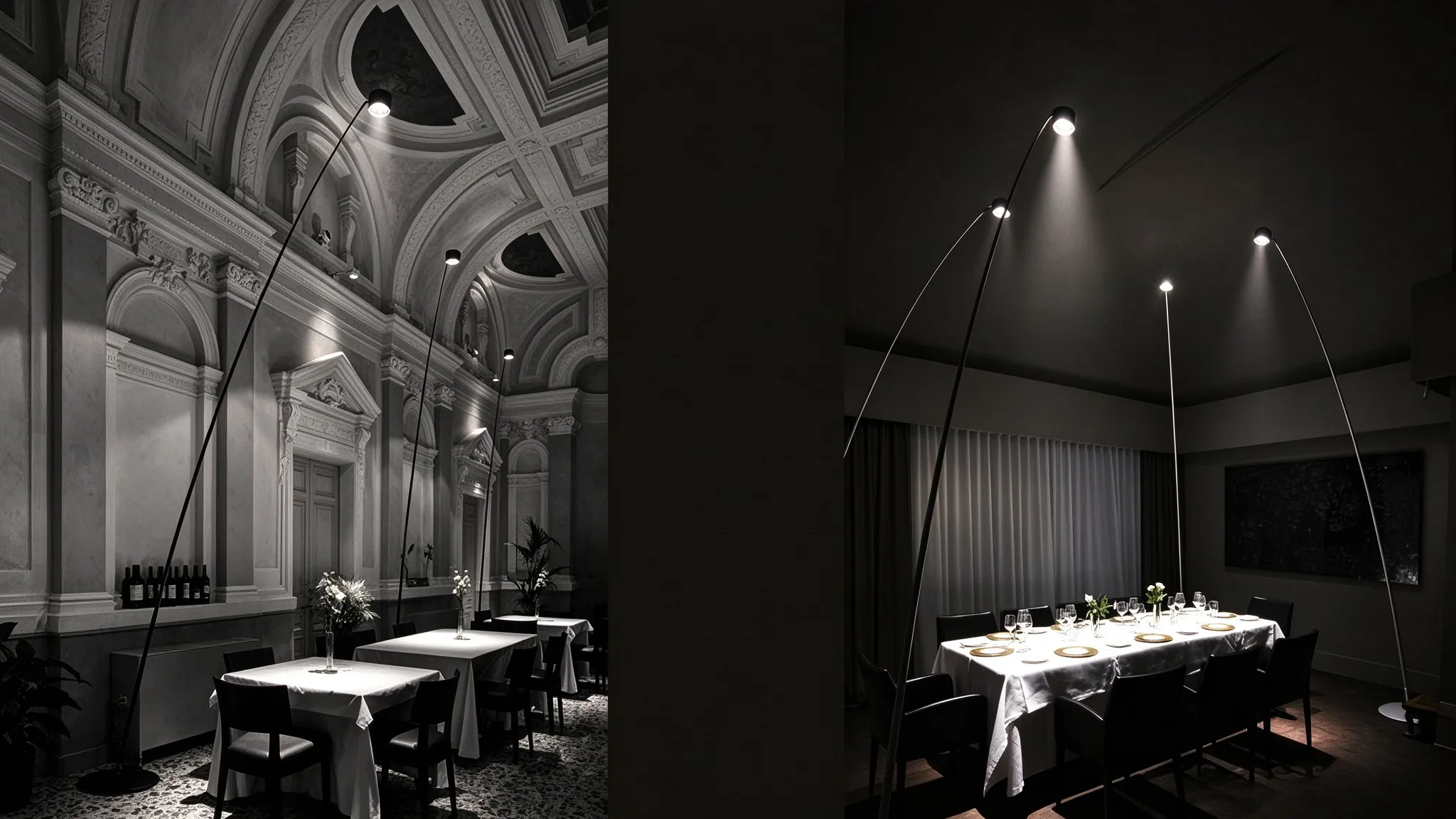 Modern Black Arc Floor Lamp, Minimalist Cylinder Reading Lamp for Living Room & Hotel