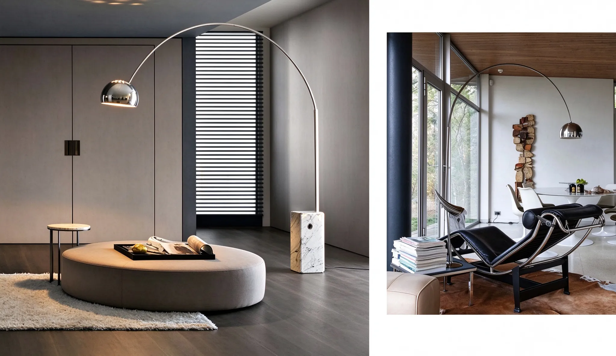 Modern Semicircle Arc Floor Lamp, Silver Dome Standing Lamp for Living Room & Dining Room