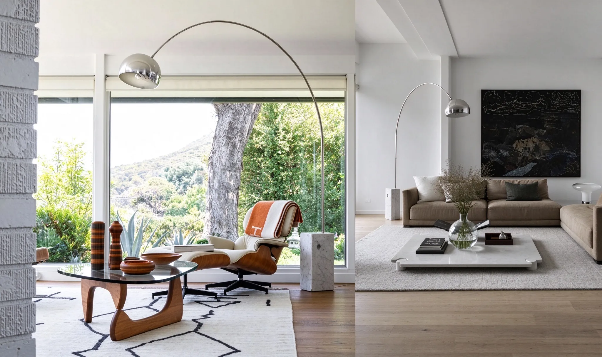 Modern Semicircle Arc Floor Lamp, Silver Dome Standing Lamp for Living Room & Dining Room