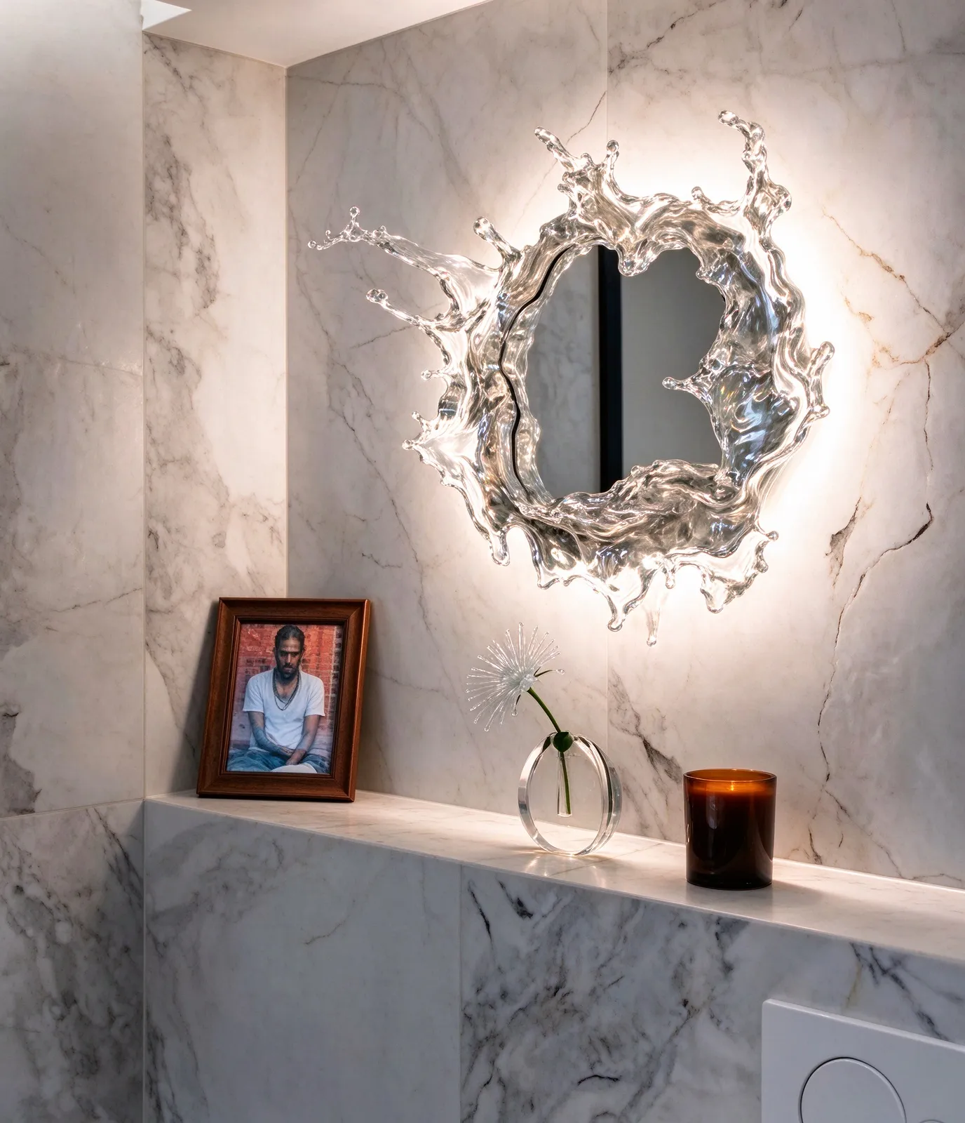 Modern Splash Mirror Wall Lamp, Decorative LED Sconce for Bathroom & Vanity Area