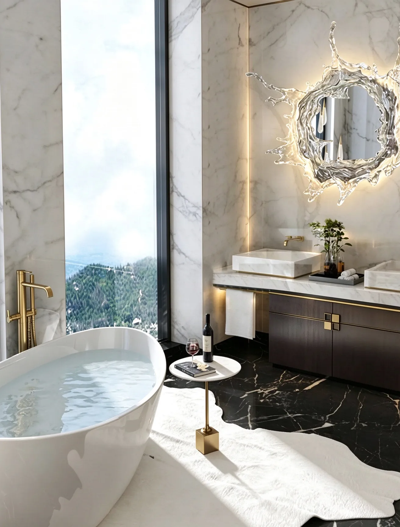 Modern Splash Mirror Wall Lamp, Decorative LED Sconce for Bathroom & Vanity Area