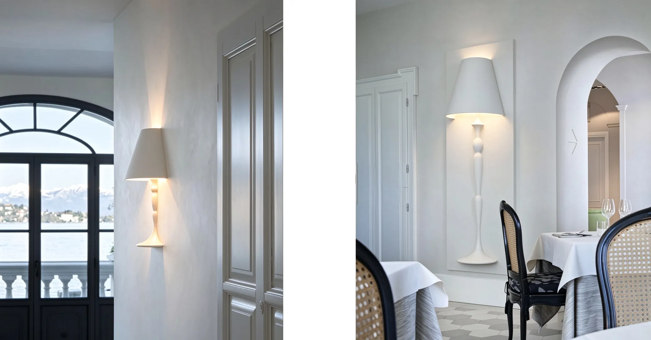 Modern Sculptural White Wall Lamp, Minimalist Cone Sconce for Living Room & Bathroom