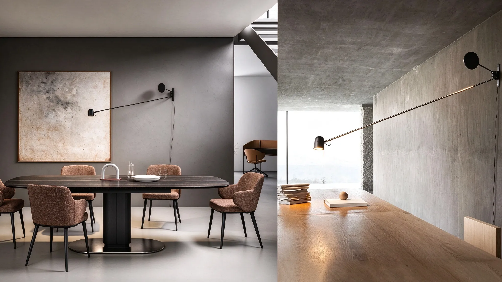 Modern Balance Arm Wall Lamp, Minimalist Long Arm Sconce for Living Room & Study