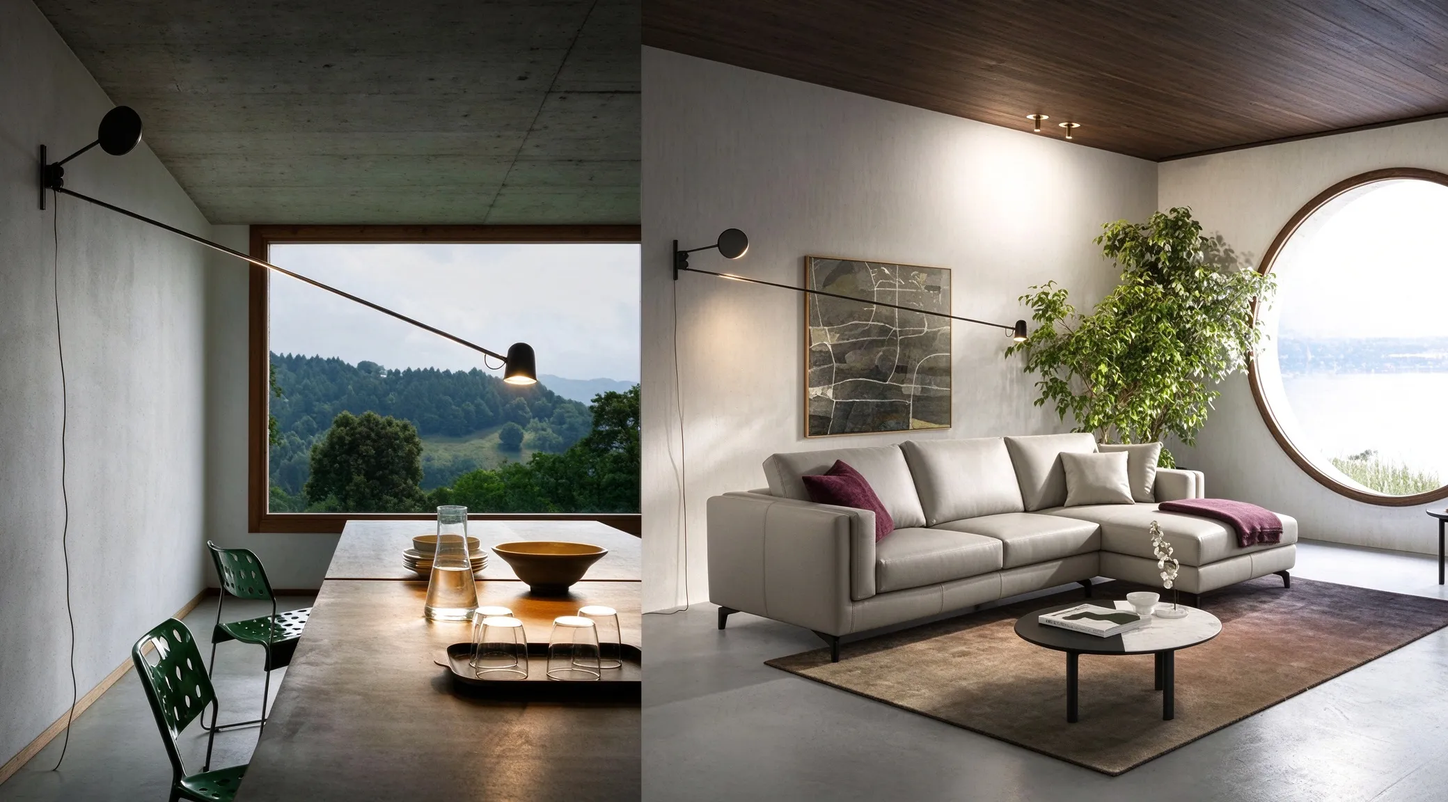 Modern Balance Arm Wall Lamp, Minimalist Long Arm Sconce for Living Room & Study
