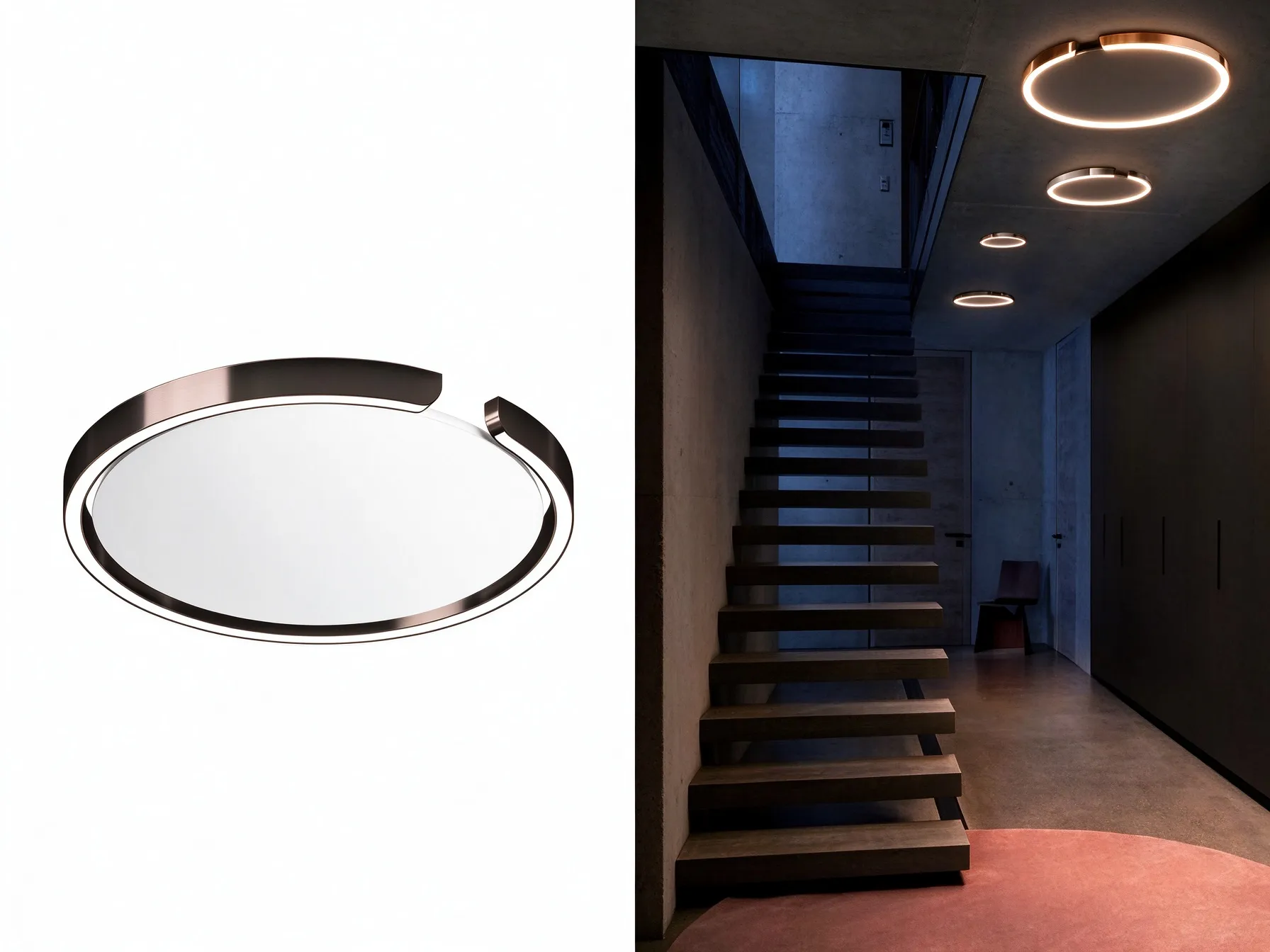 Modern Ring Ceiling Light, Minimalist LED Flush Mount for Living Room & Bedroom