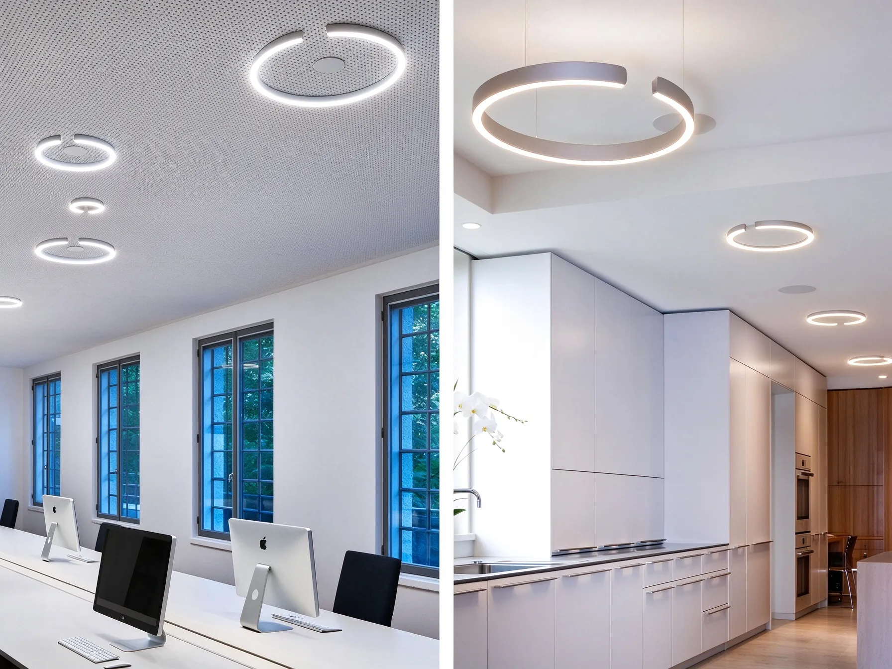 Modern Ring Ceiling Light, Minimalist LED Flush Mount for Living Room & Bedroom