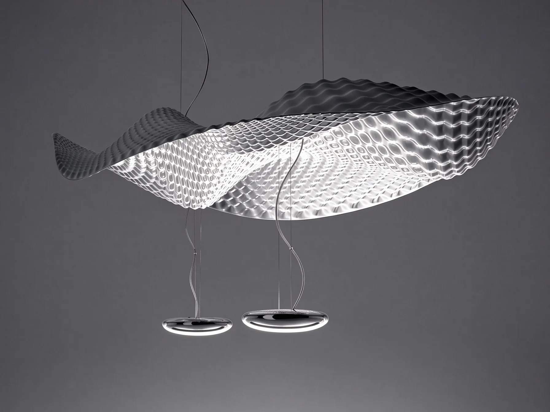 Modern Wavy Ceiling Light, Sculptural LED Flush Mount for Dining Room & Bedroom