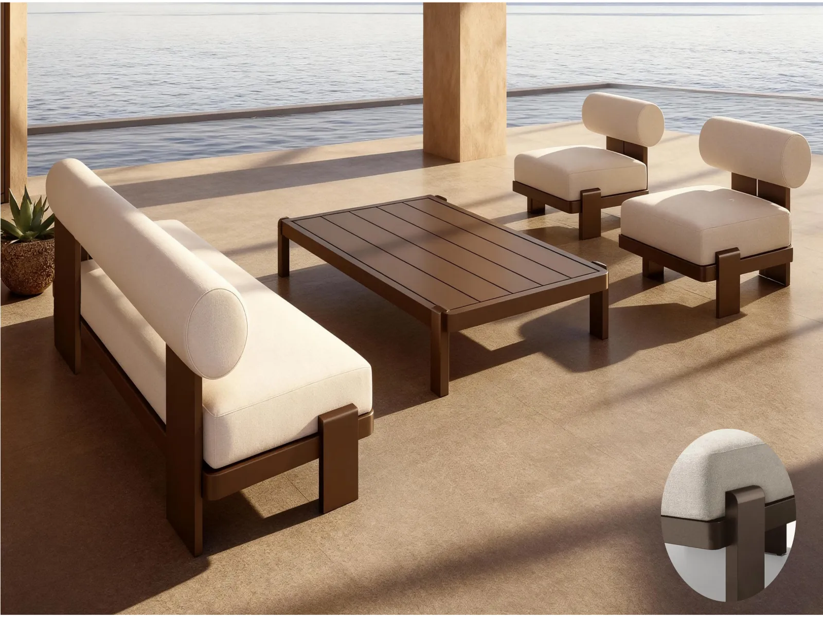 Modern Aluminum Outdoor Sofa Set | Patio Lounge Furniture for Villa & Hotel