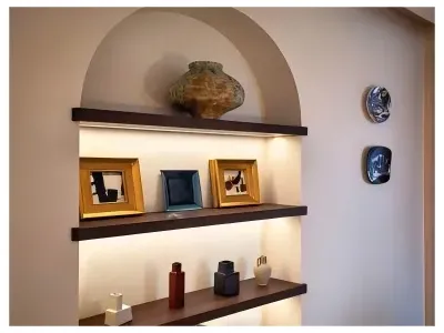 Arched Niche & Full House Custom Wall Cabinet Project
