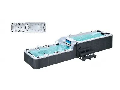 Luxury Outdoor Swim Spa with Massage Jets, LED & Water Features