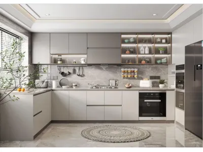 Handleless Minimalist Kitchen Cabinets | Custom Simple Style Cabinetry