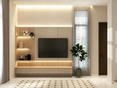 Warm Wood Tone Duplex Villa Whole House Furnishing Reference Scheme