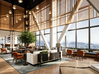 Modern High-Rise Business Hotel Restaurant & Guest Room Full Furnishing Project Reference Scheme