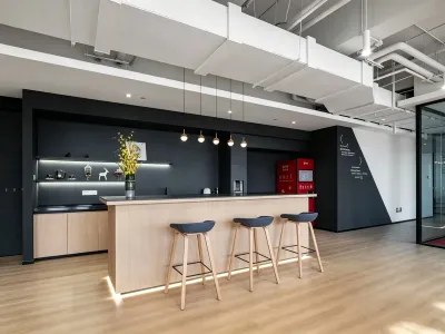 Industrial Co-Working Office Pantry, Meeting Pod & Conference Room Furnishing Project
