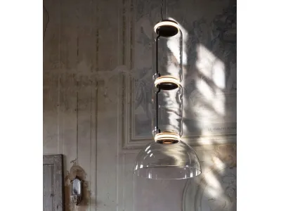 Modern Transparent Glass Tube Pendant Light, Minimalist LED Chandelier for Dining Room & Living 