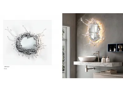 Modern Splash Mirror Wall Lamp, Decorative LED Sconce for Bathroom & Vanity Area