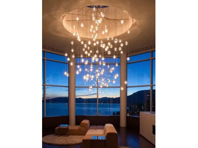 Modern Crystal Ball Pendant Light, Gold Sphere Chandelier for Living Room & Dining Room