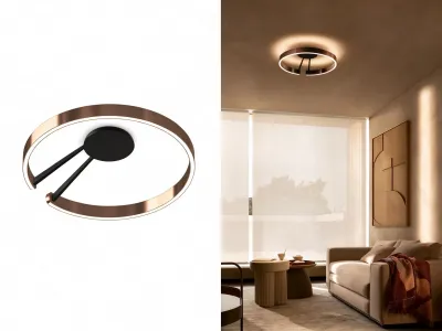 Modern Metal Ring Ceiling Light, Minimalist LED Flush Mount for Living Room & Bedroom
