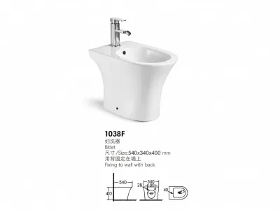 Floor Standing Bidet 1038F, Ceramic Bidet Basin for Bathroom Hygiene